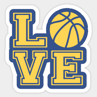 I Love Basketball - Gold Font Sticker